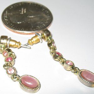 Pink Dangle Earrings- Costume Jewelry